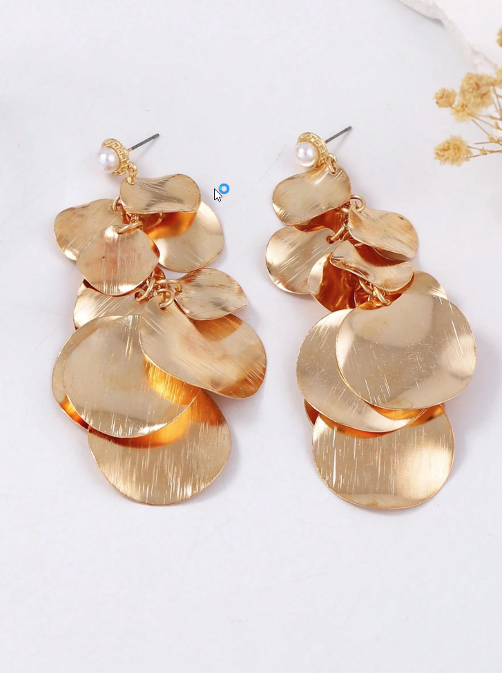 Willow - Gold Disc Drop Earrings