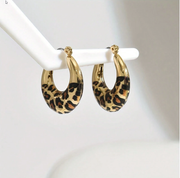 Brook - Leopard Print Hoop Earrings