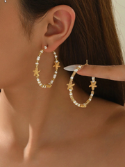 Sally - Beaded Hoop Earrings