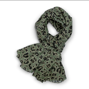 Stella - Leopard Print Flakes Cotton Blend Scarf