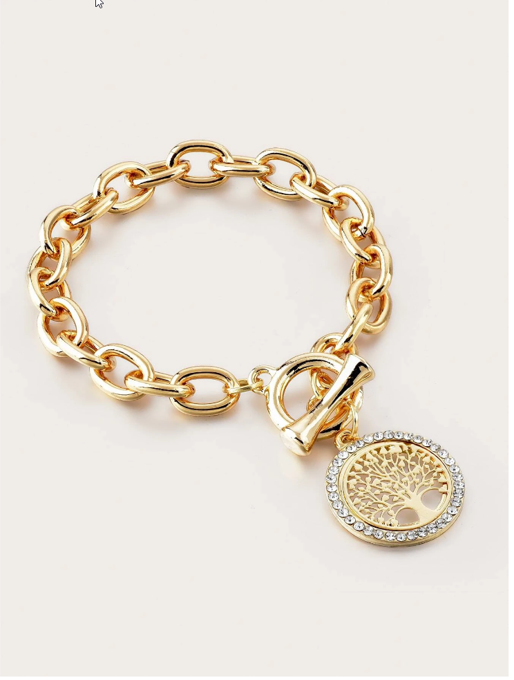 rose - tree of life t bar bracelet