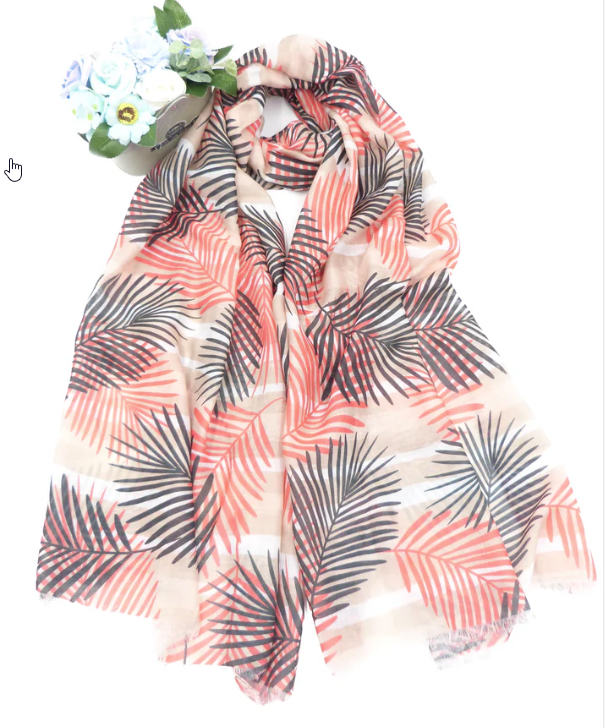 Libby - Leaf Print Scarf