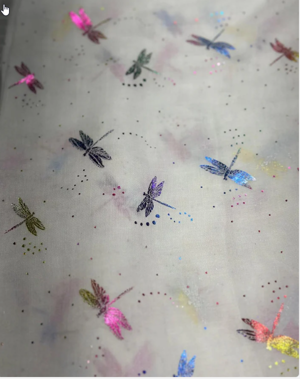 Shell - Rainbow Glitter Dragon Fly Scarf