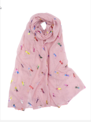 Shell - Rainbow Glitter Dragon Fly Scarf