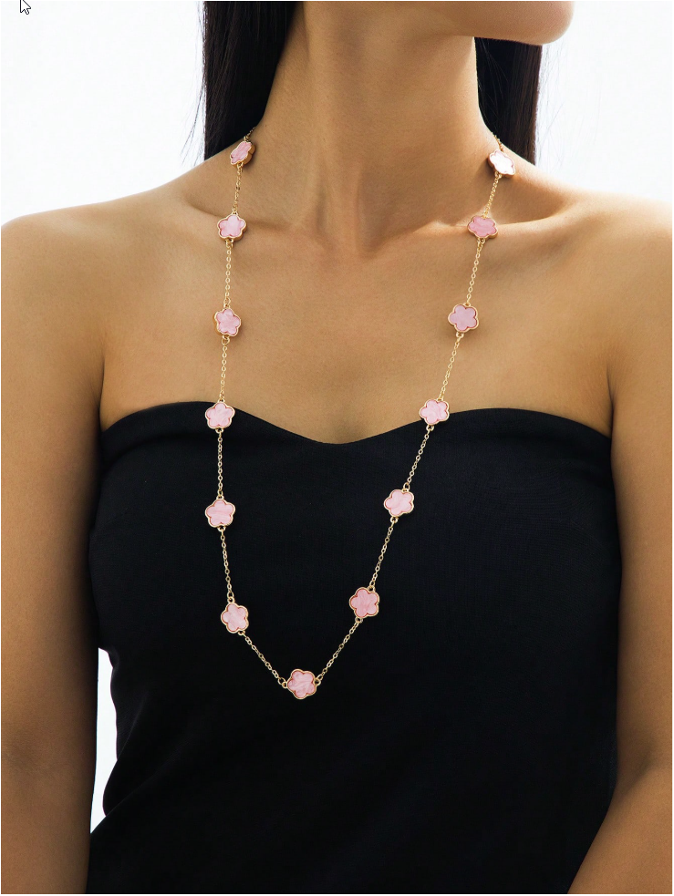 Debby - Long flower necklace