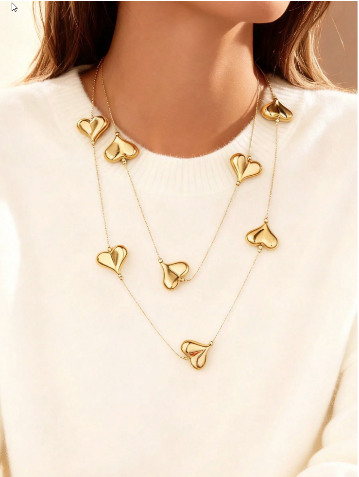 Alice - Long Heart Necklace