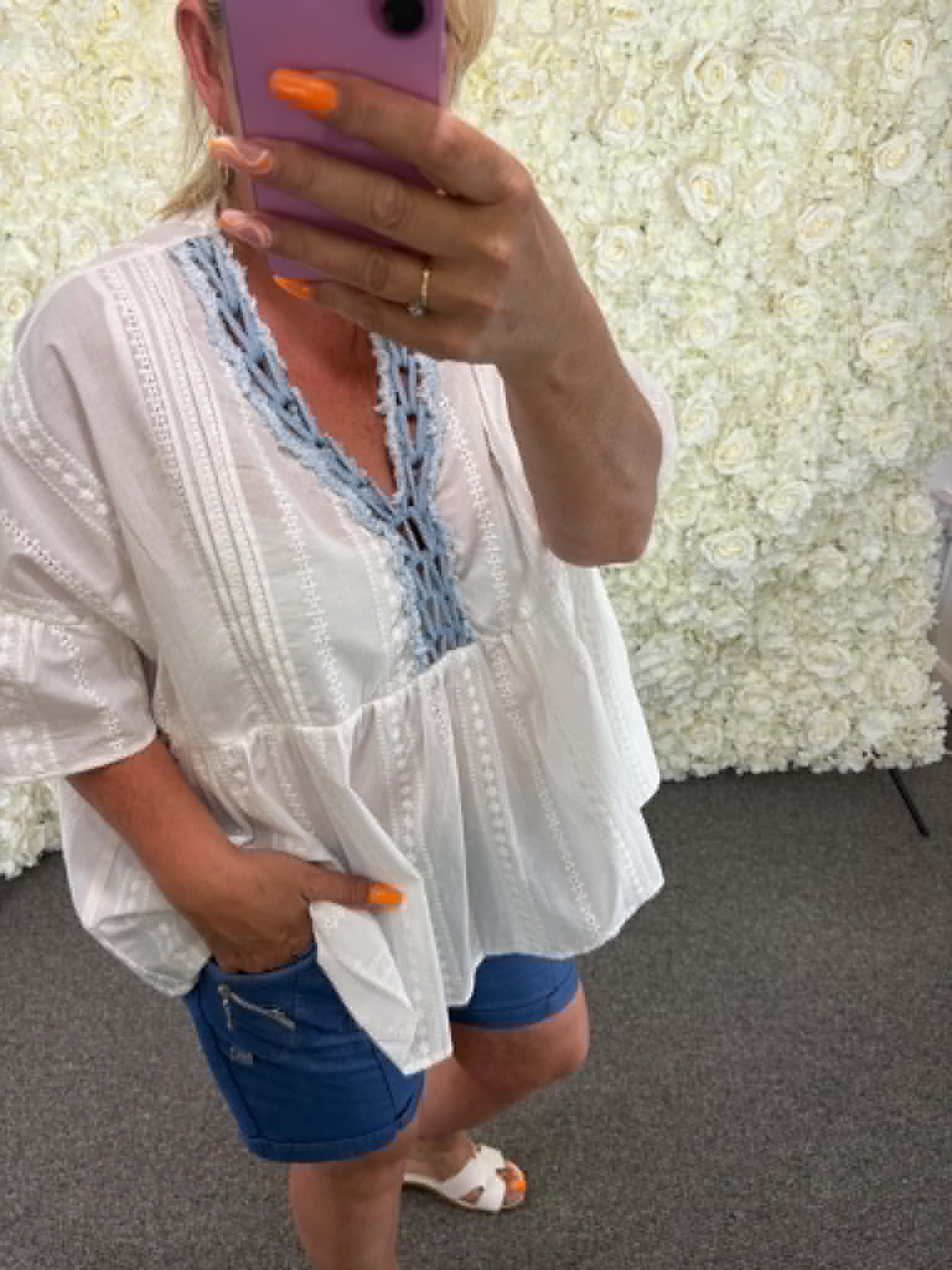 LAUREL - Denim Mix Blouse 14 to 24