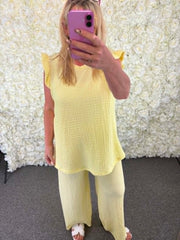 DAKOTA - Ruffle Sleeve Loungesuit 14 to 24