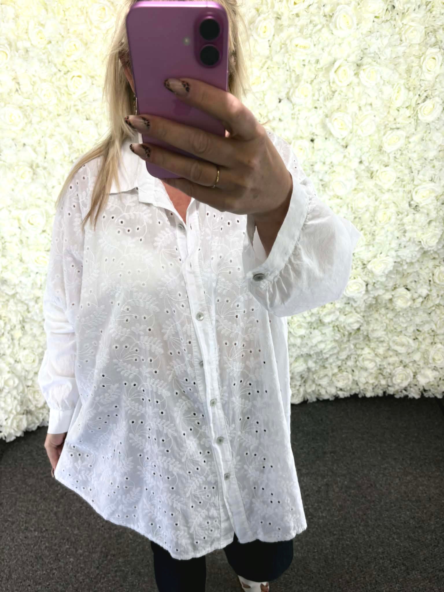 MERCY - Embroidered Long Sleeve Blouse 16 to 24