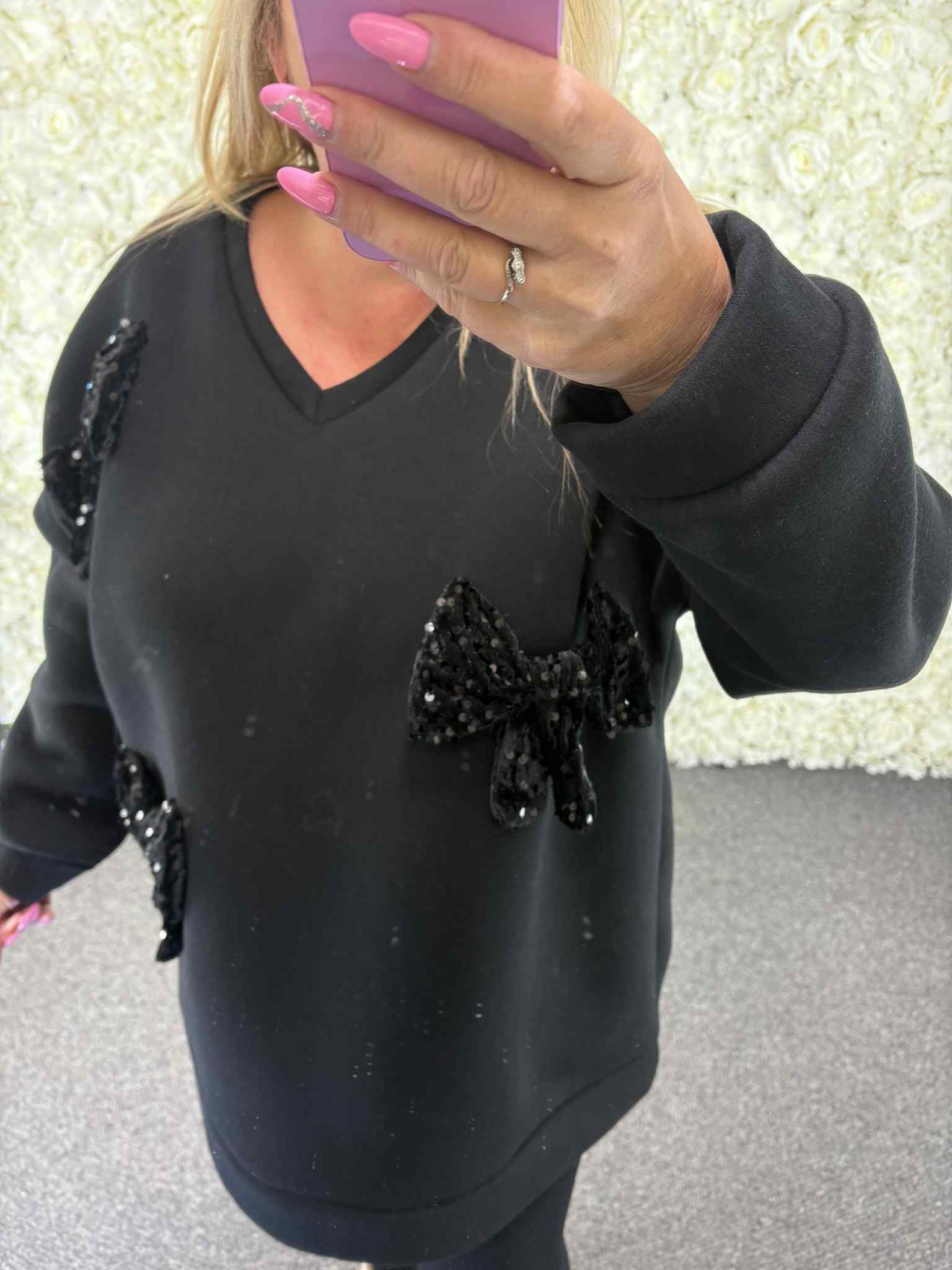 Fallon - Sequin Bow Sweatshirt 14 to 22/24