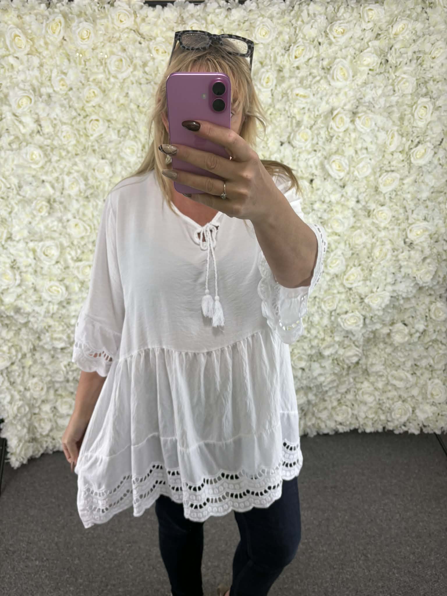 Cathy - Crochet Style Blouse 16 to 24