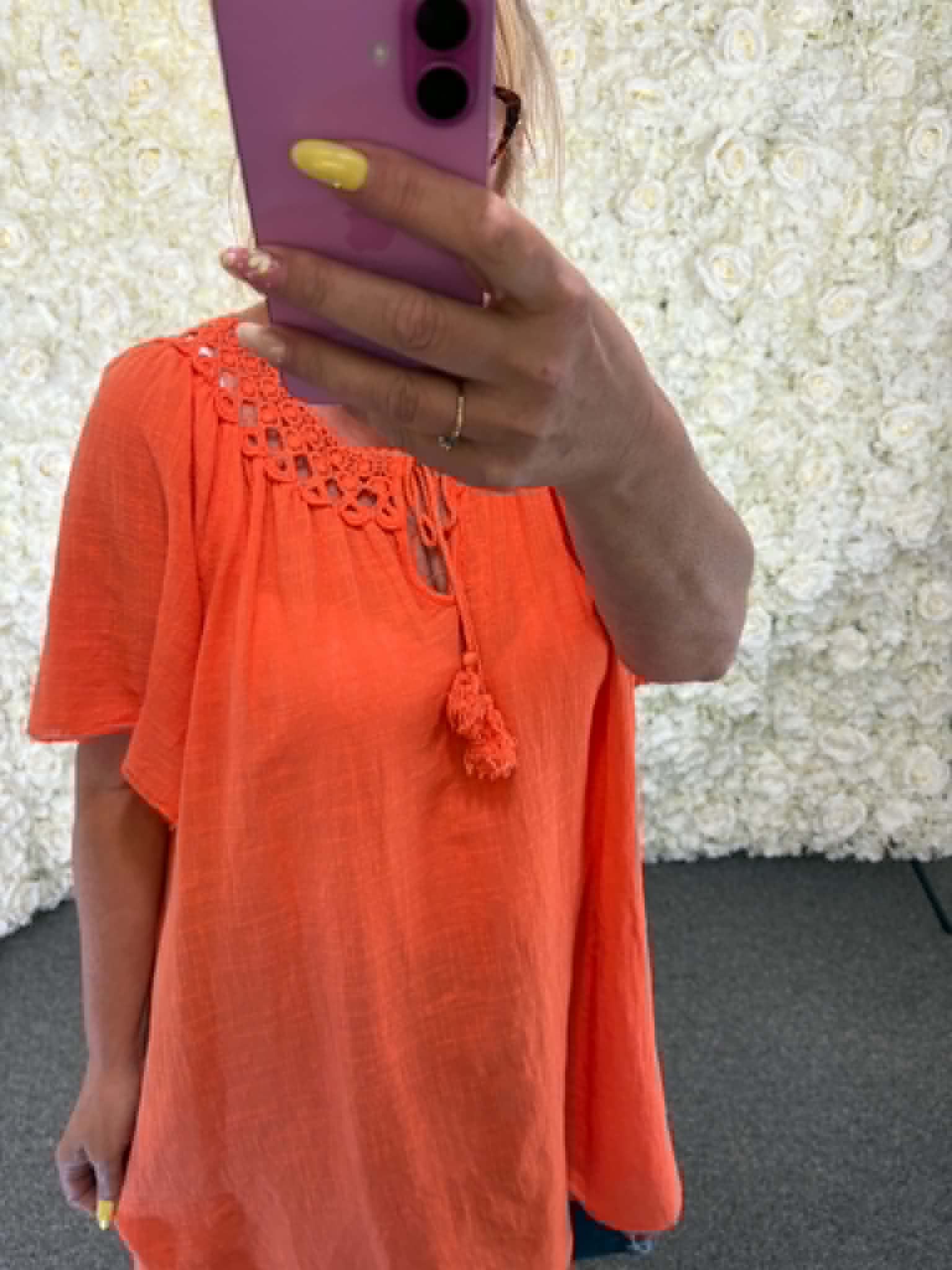 Gayna - Cotton Crochet Blouse 14 to 24
