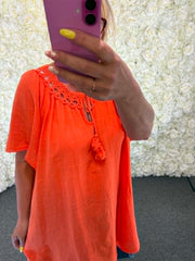 Gayna - Cotton Crochet Blouse 14 to 24