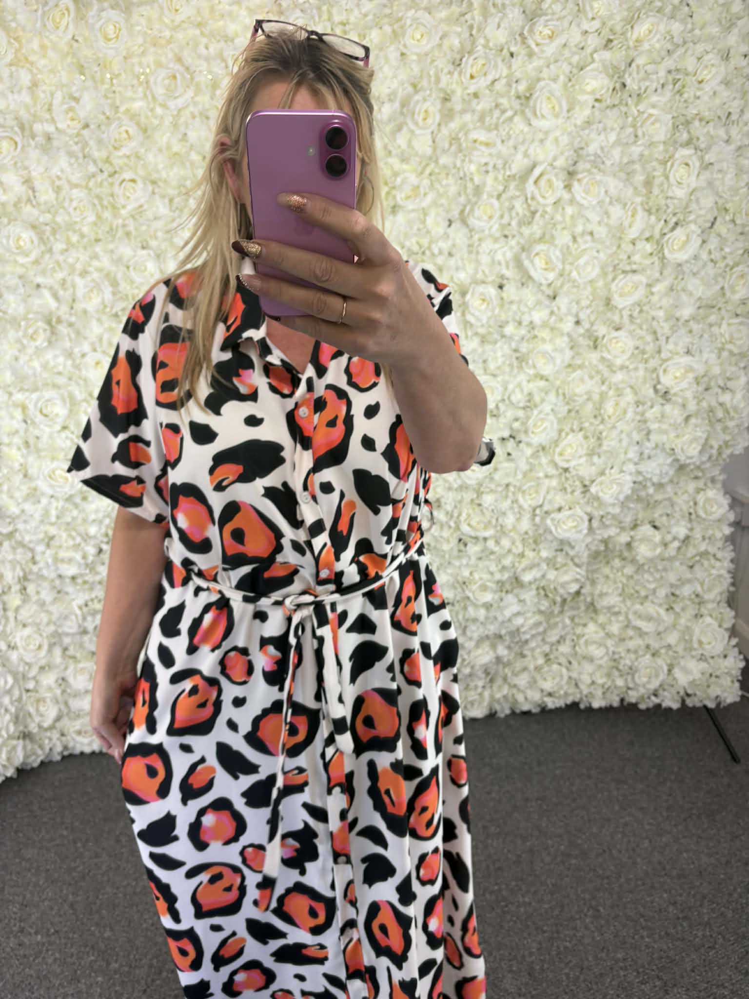 MARETTA - Animal Print Shirt Dress 16 to 24