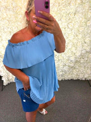 ERIN - Pleated Off The Shoulder Blouse 14 to 24/26
