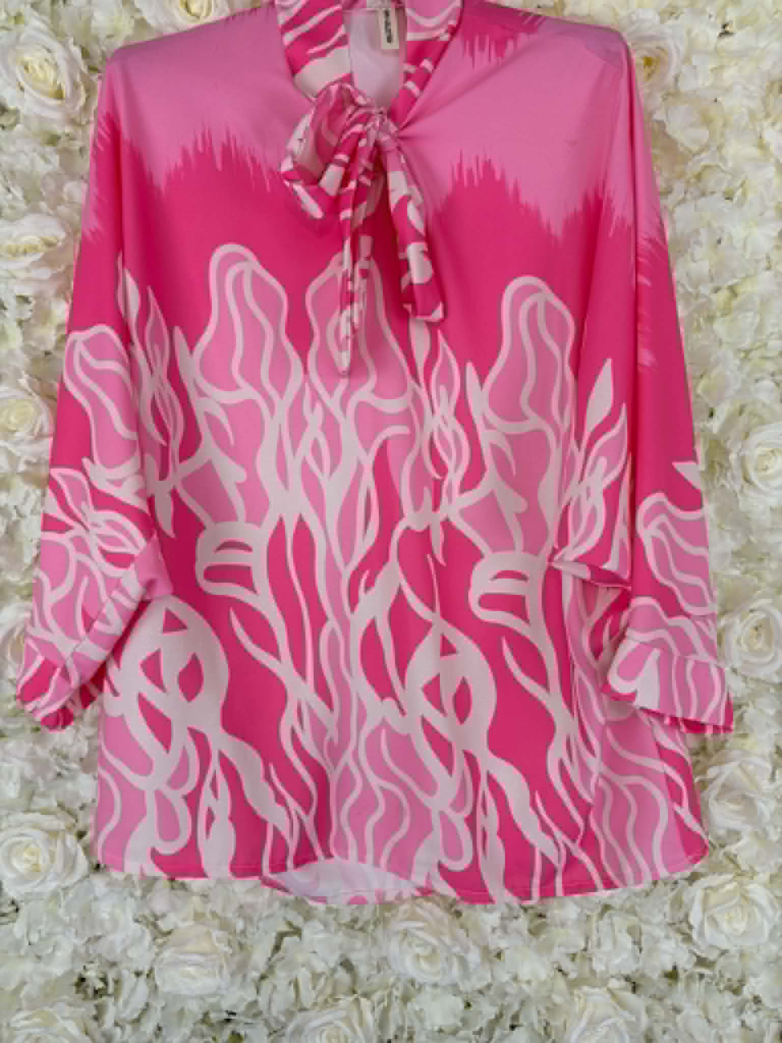 TAMARA - Patterned Bow Blouse 14 to 22