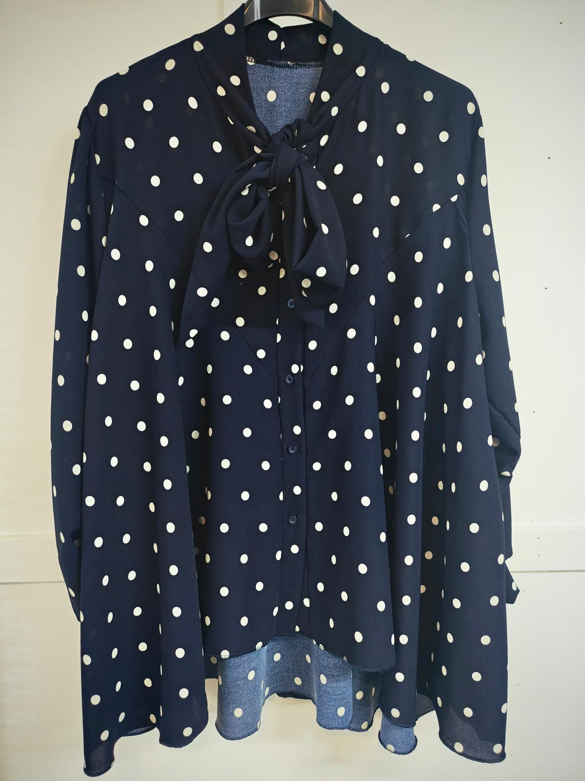 ELIANA - Polka Dot Bow Blouse 14 to 24