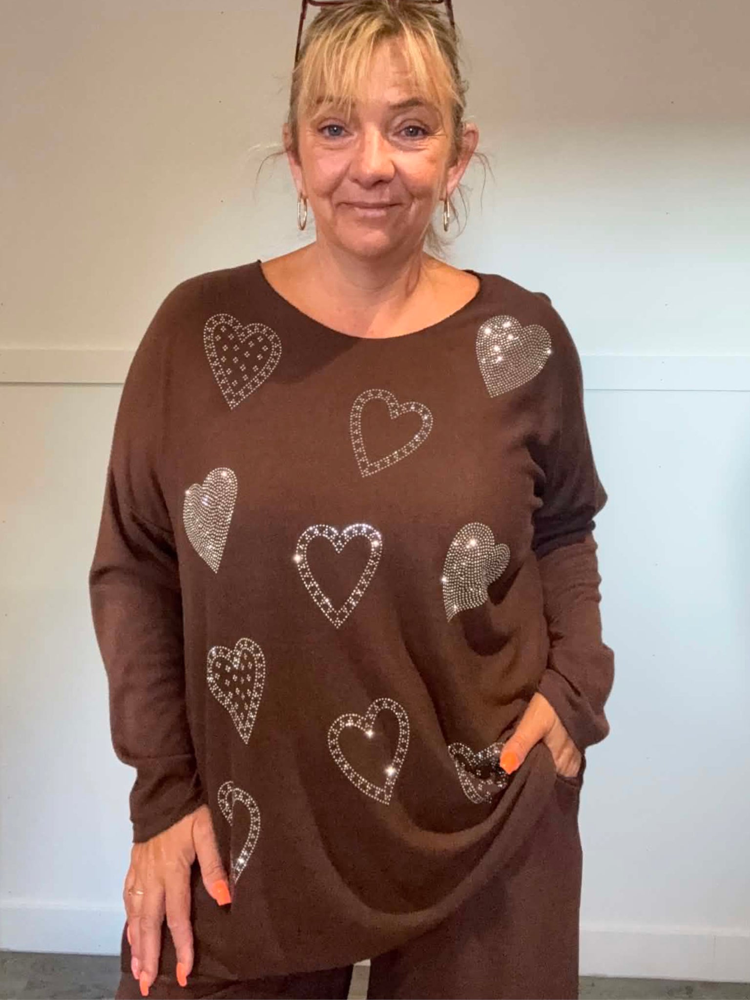 SHANNON - Bling Heart Jumper 14 to 24