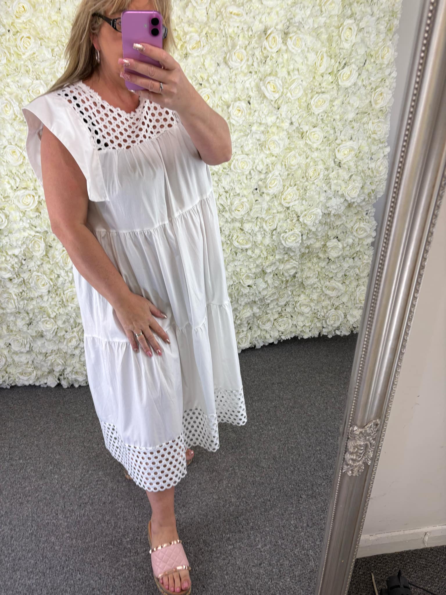 OLIVIA - Crochet Style Dress 14 to 22