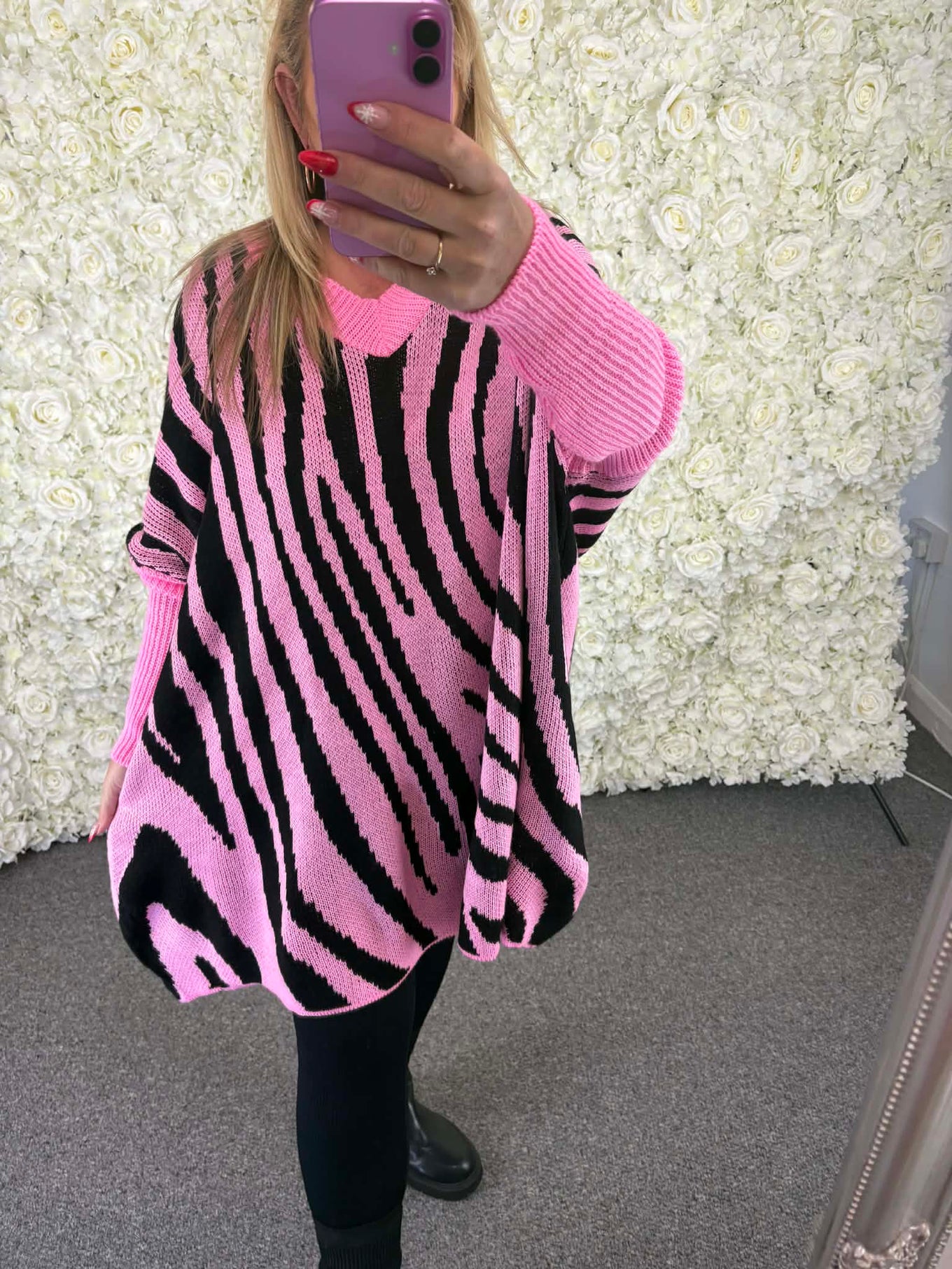 Ottie - Chunky Zebra Print Jumper 16 to 26