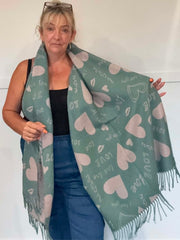 SUZANNE - Cashmere Blend Love Scarf 200cm x 60cm