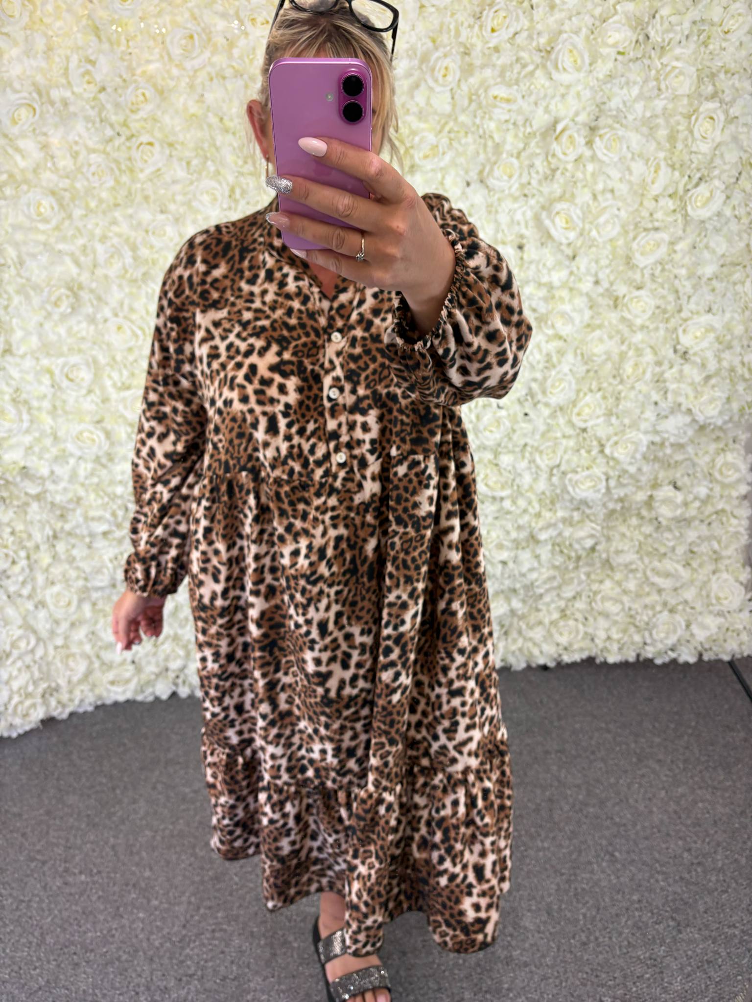 Quinn - Animal Print Smock Dress 14 to 24