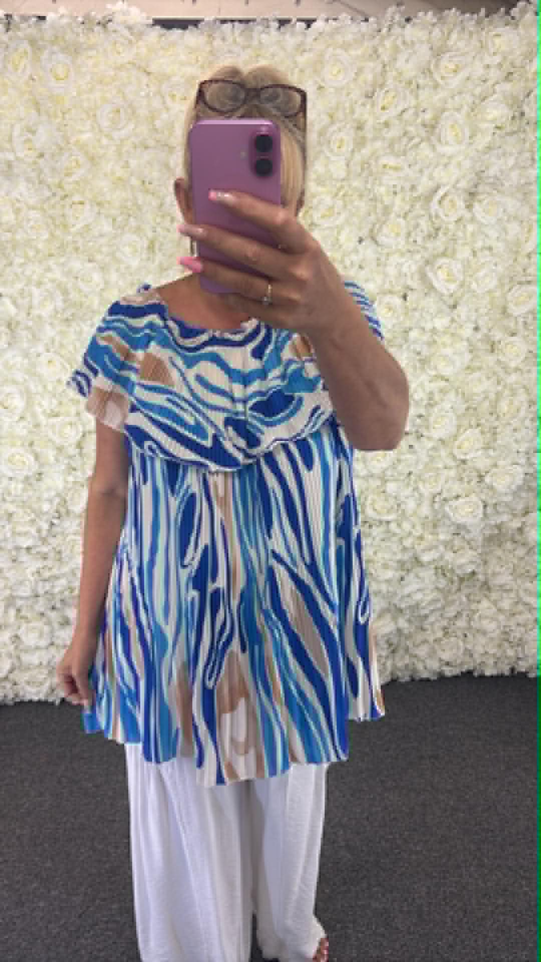 Romilly - Pleated Off The Shoulder Blouse 16 to 24