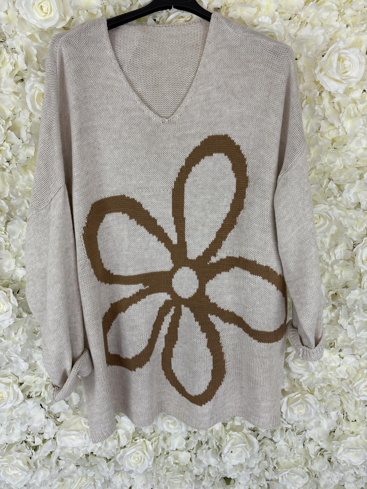 HEIDI - Chunky Knit Daisy Jumper 16 to 24