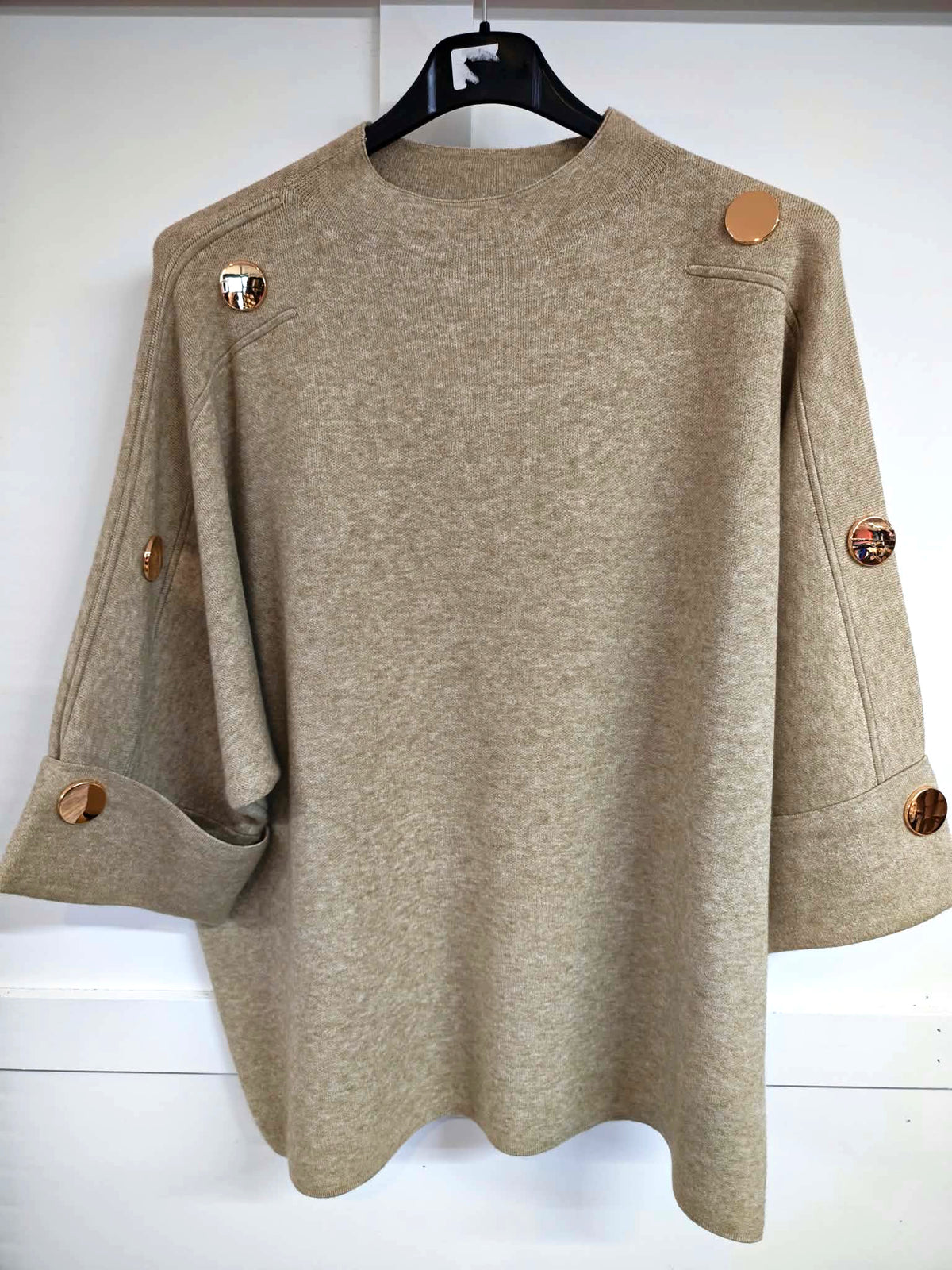 ELLIE - Gold Button Jumper 14 to 24