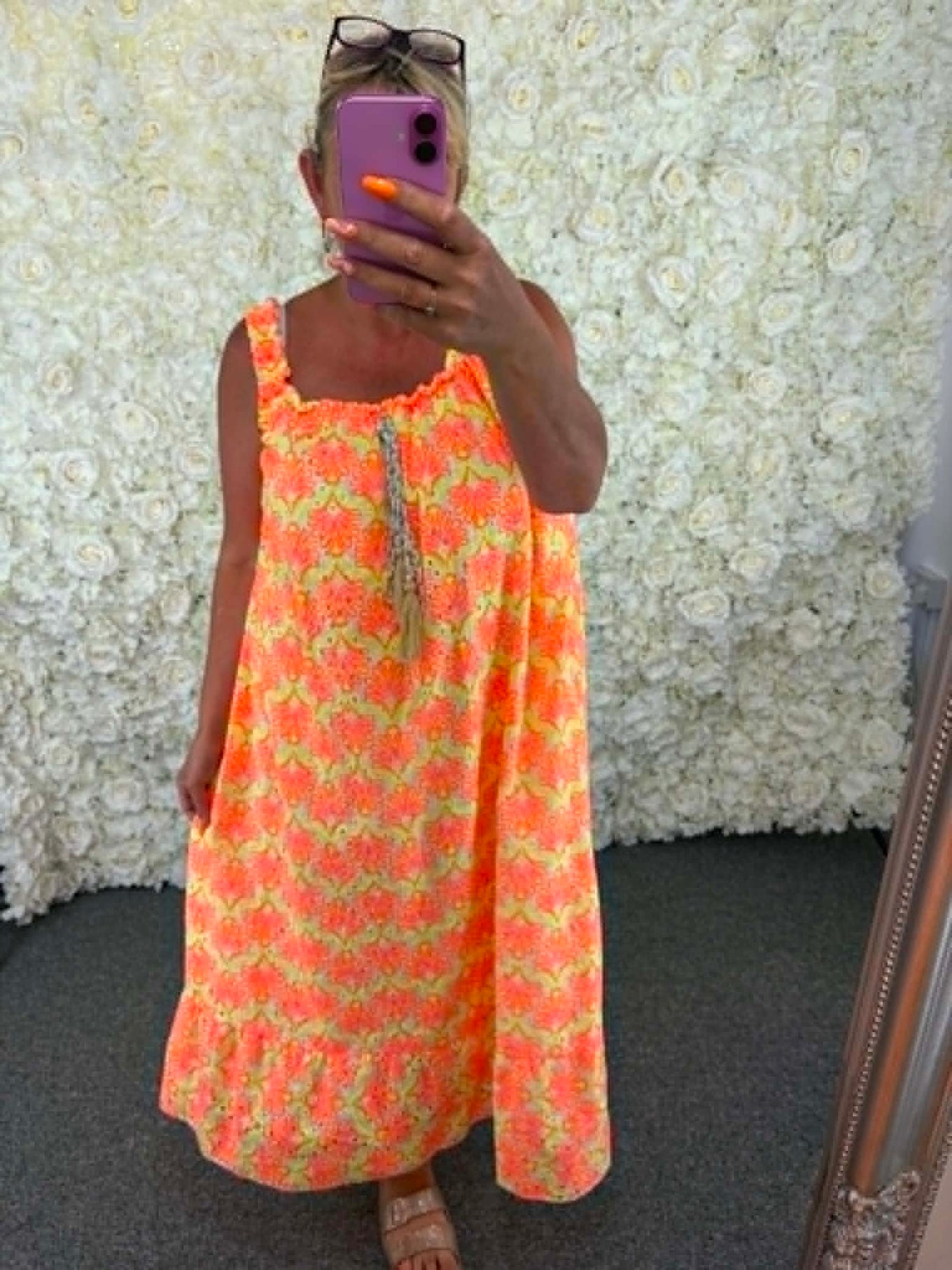 DELTA - Patterned Neon Dress 14 to 24
