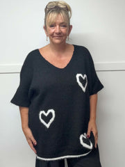 PAIGE - Knitted Heart Jumper 14 to 24/26
