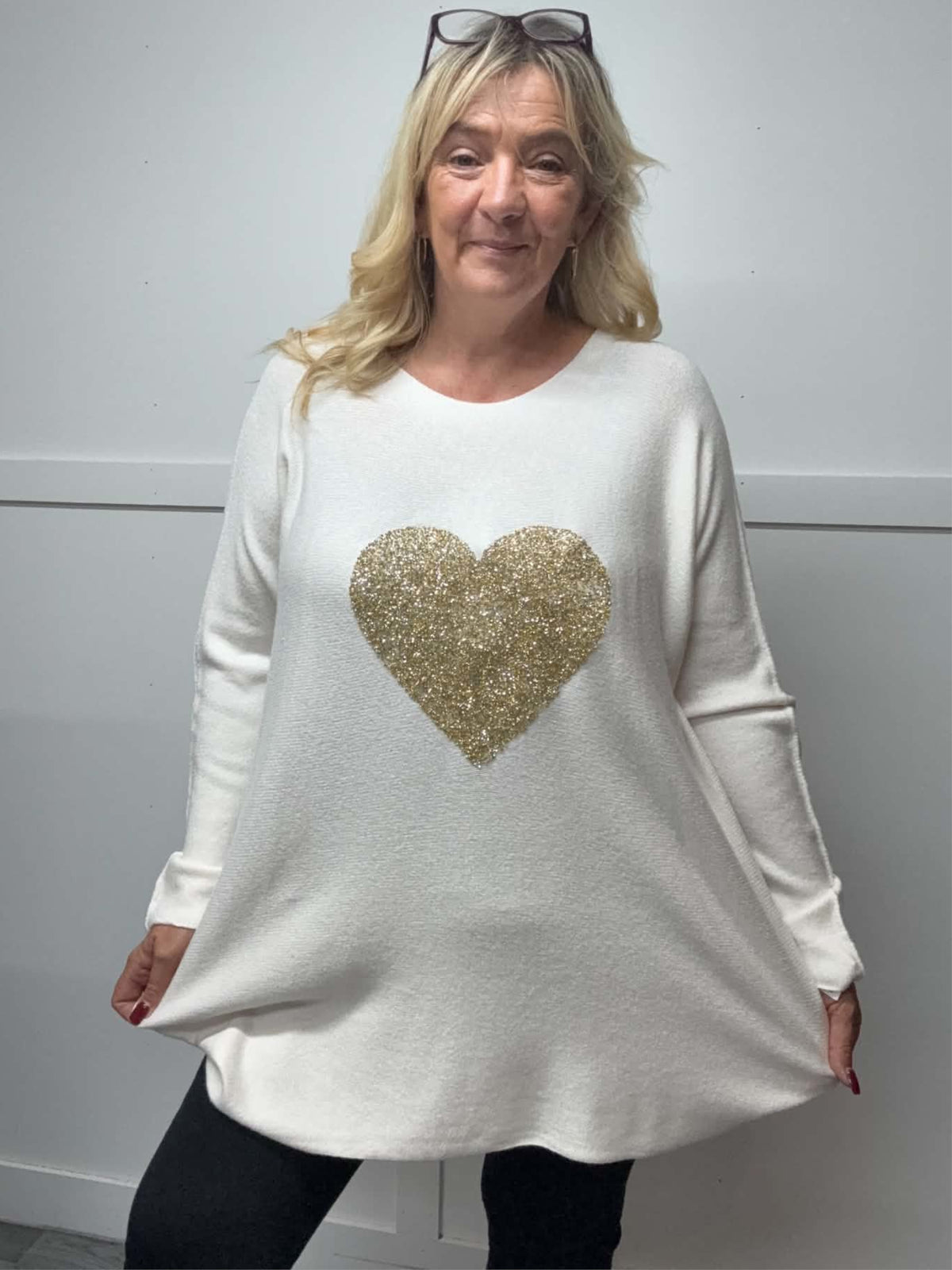 PENELOPE - Glitter Heart Jumper 14 to 24
