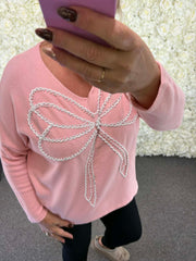 Natalie - Pearl Bow Jumper 14 to 22