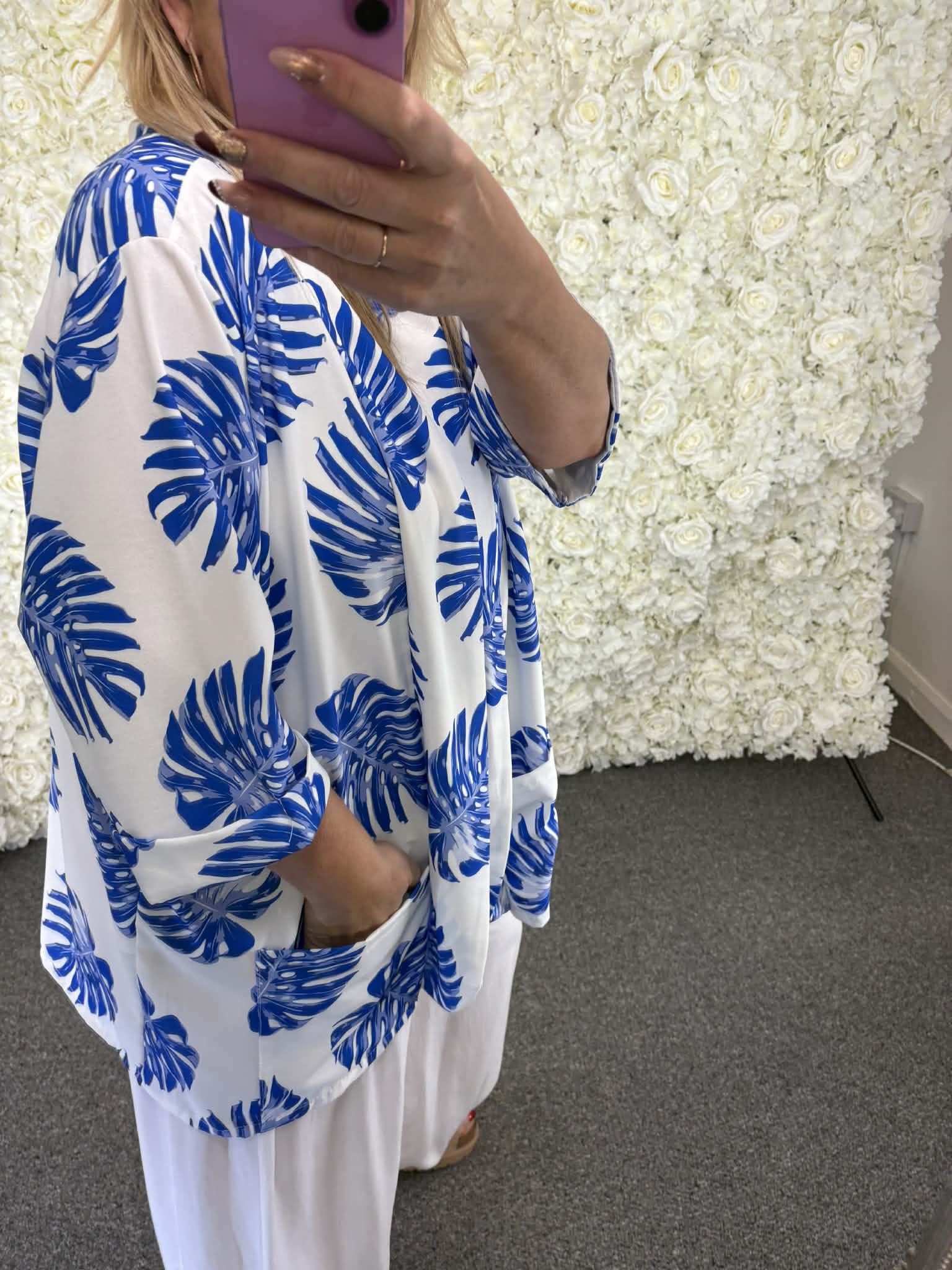 Judy - Leaf Print blazer 16 to24