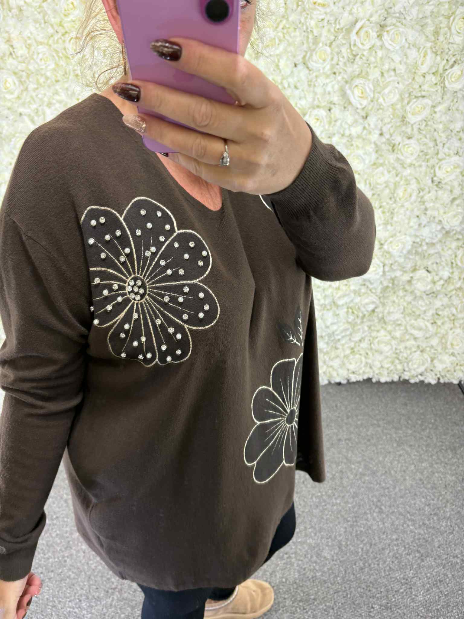 Seren - Bling Flower Jumper 14 to 24