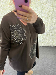 Seren - Bling Flower Jumper 14 to 24