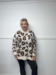 Velma - Chunky Animal Print Jumper 14 to 24