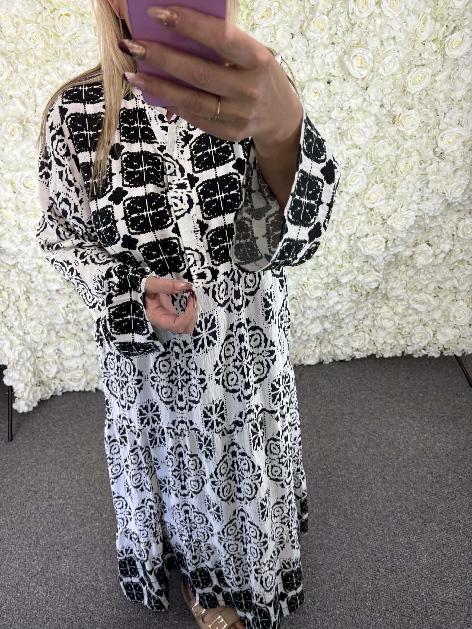 Arla - Patterned Smock Dress 14 to 22