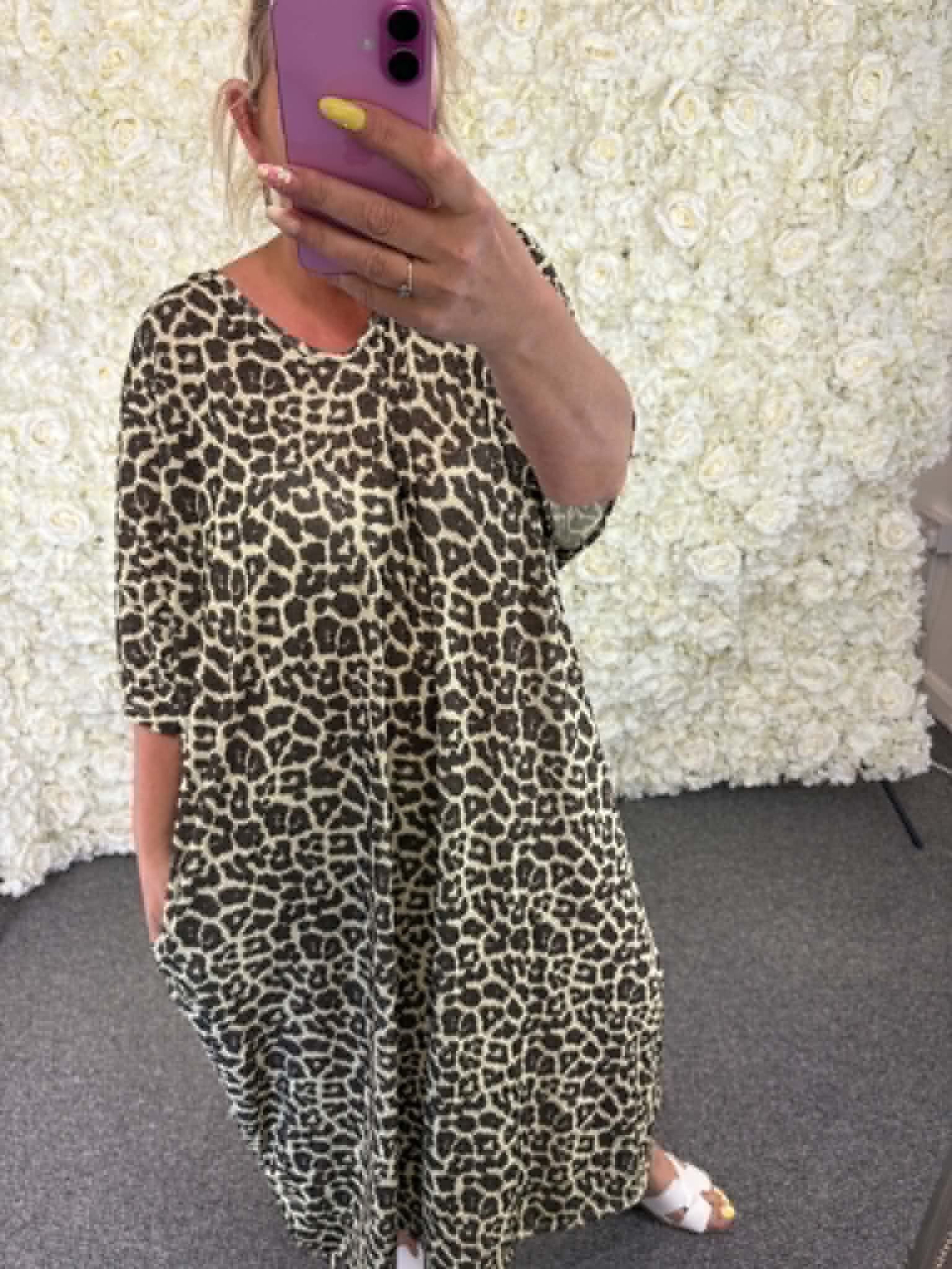 Narina - Leopard Print Bow Back Dress 16 to 26