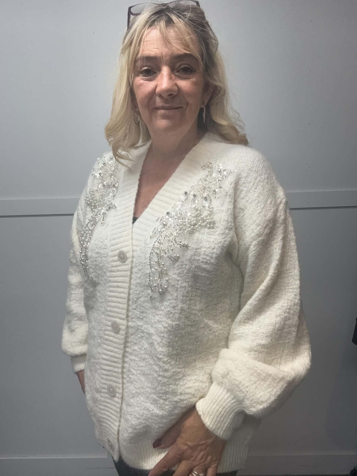 ANNMARIE - Bling & Pearl Cardigan 14 to 24
