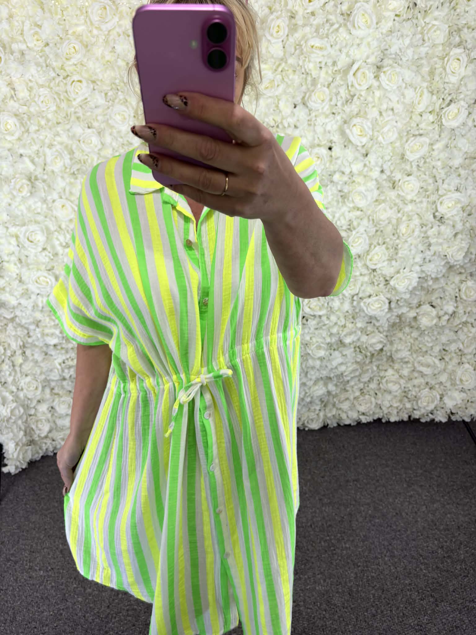 ELIZABETH - Cheesecloth Shirt Dress 16 to 24