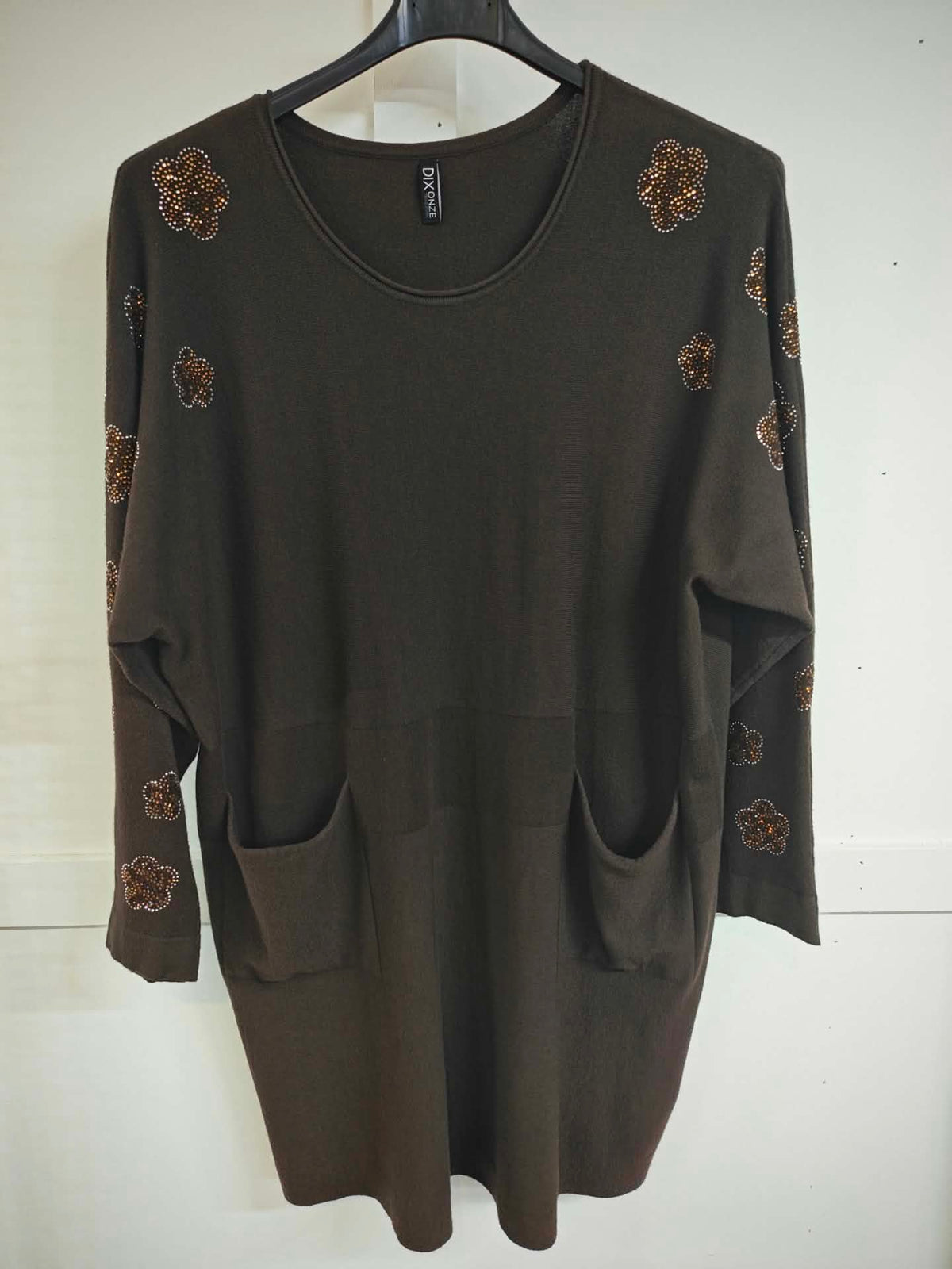 SHARON - Bling Flower Jumper Dress 14 to 24 - Jane's Boutique