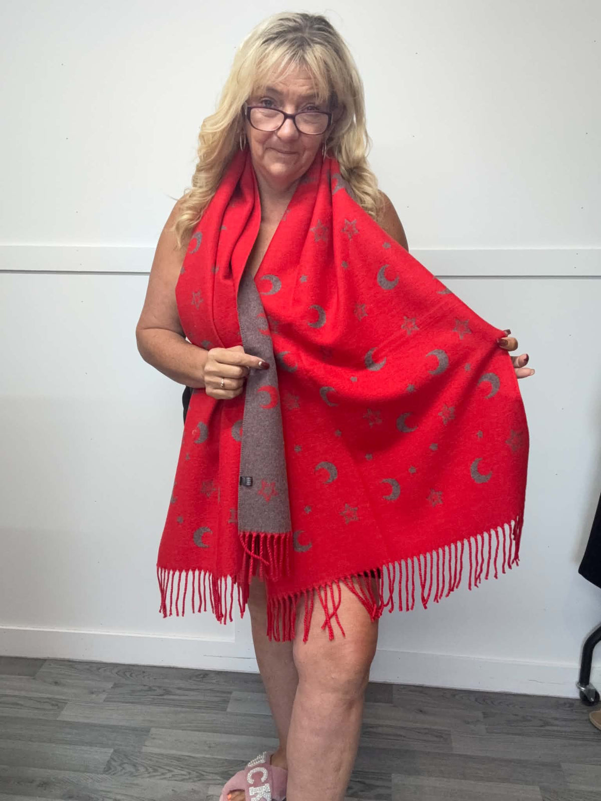 JANET - Cashmere Blend Moon & Stars 200cm x 60cm