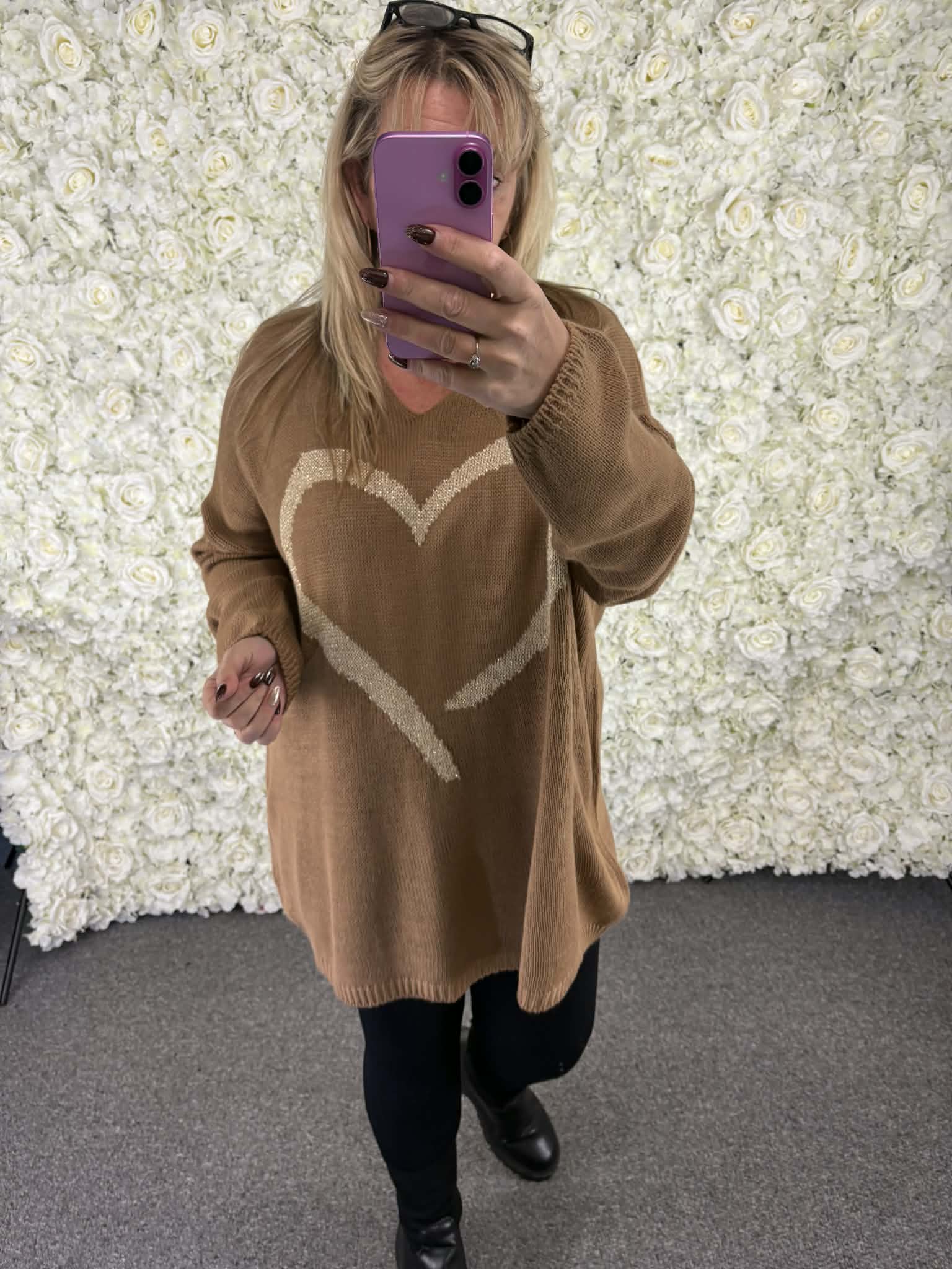 Gloria - Over sized Heart JUmper 16 to 24