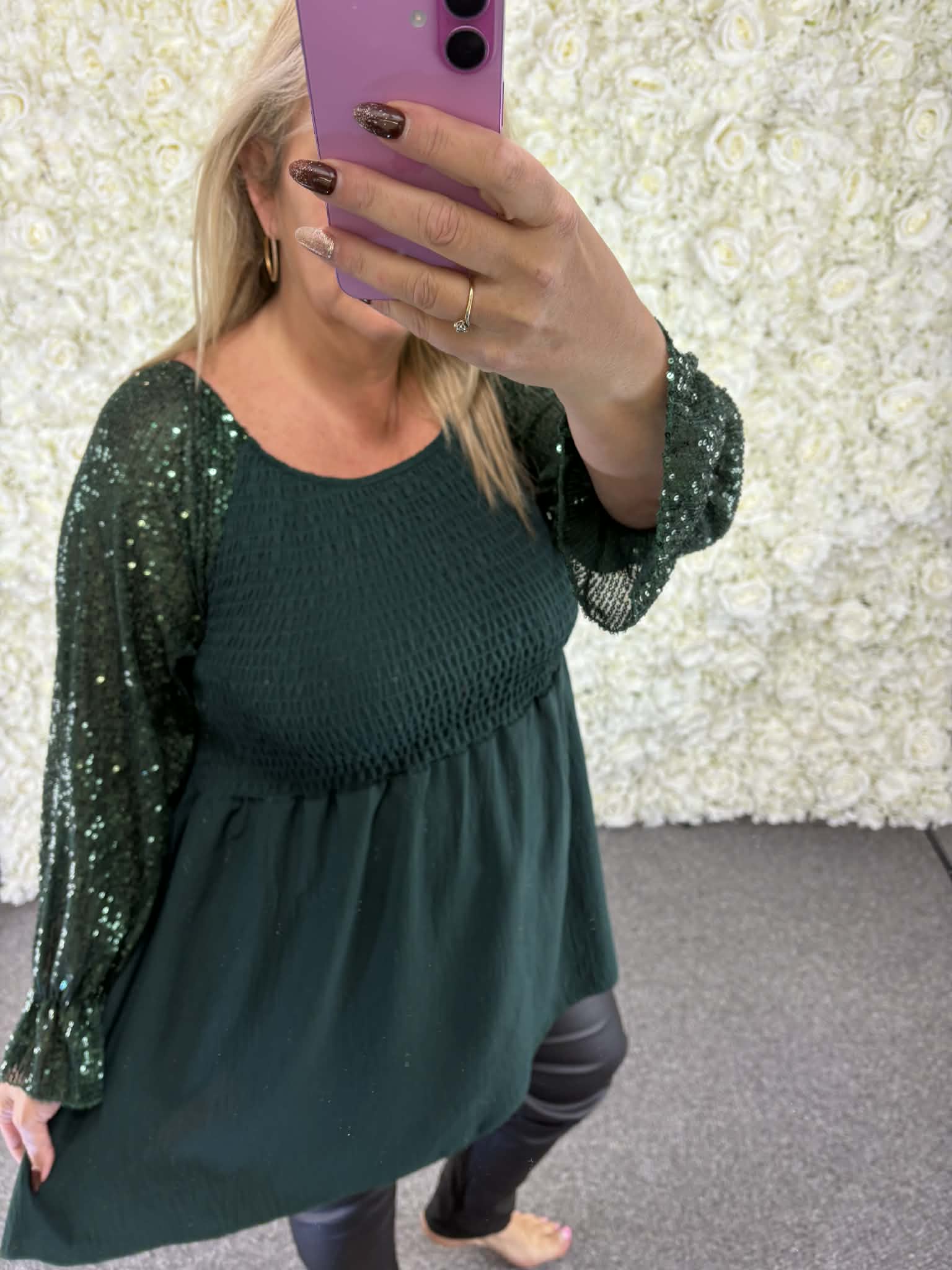 Nina - Sequin Sleeve Blouse 14 to 22/24