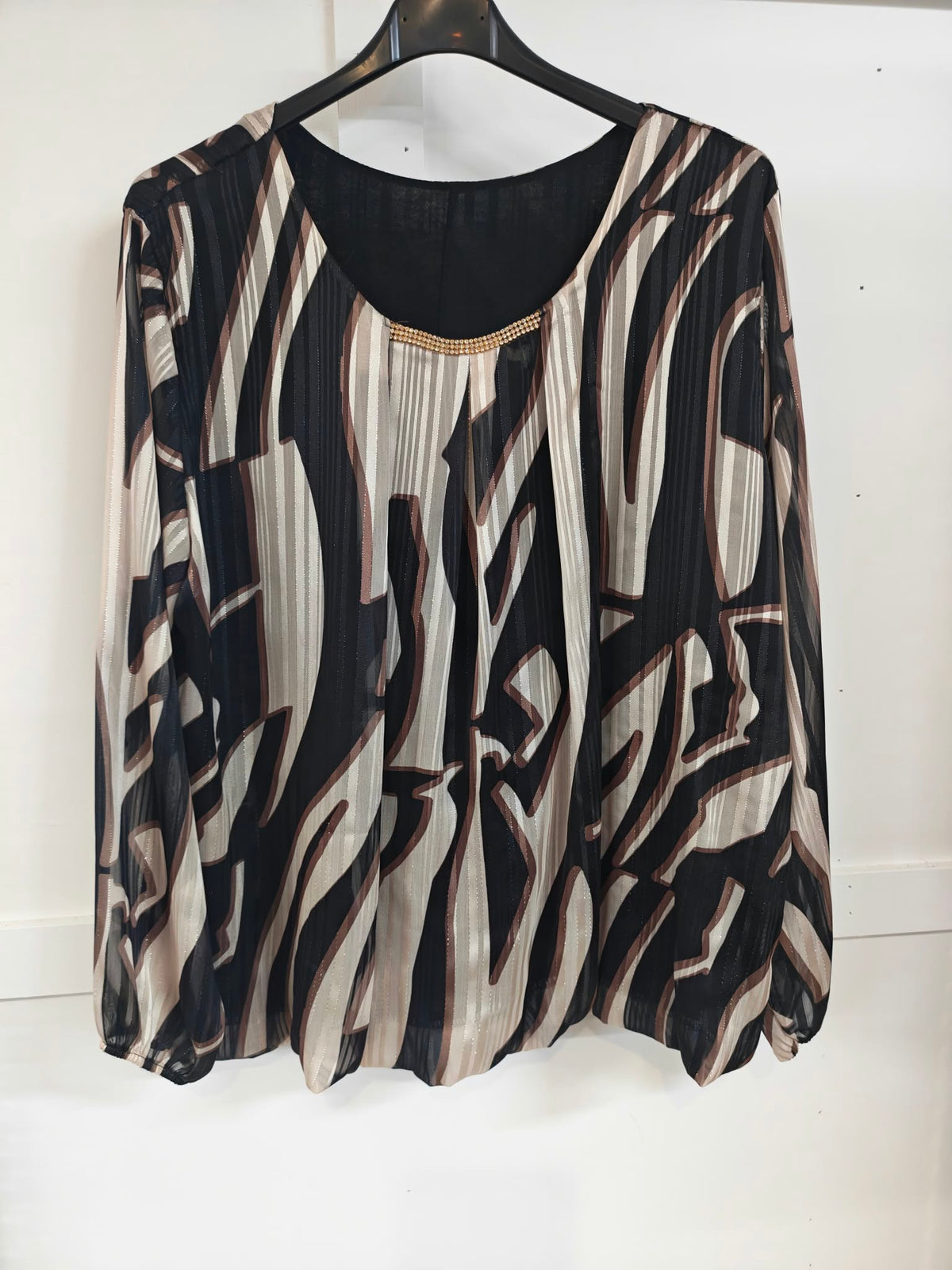 GEORGETTE - Bling Bubble Hem Blouse 14 to 22/24