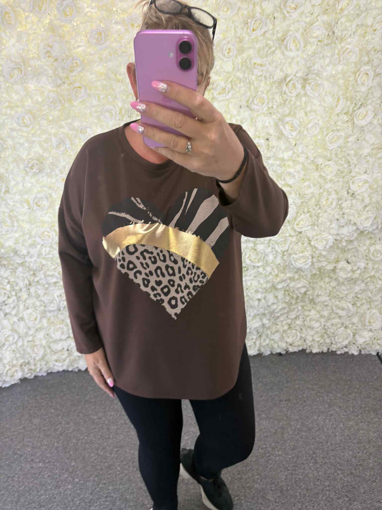 Hannah - Animal Print Sweatshirt 12 to 22