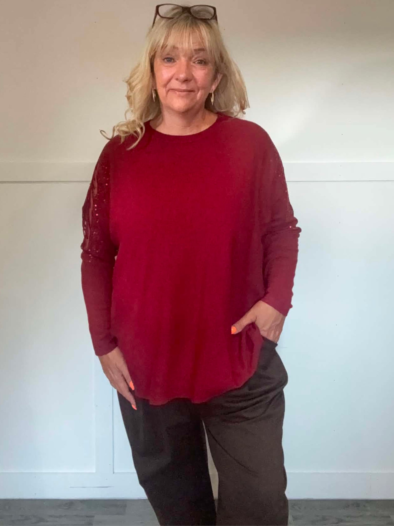 TERESA - Sequin & Lace Jumper 14 to 24