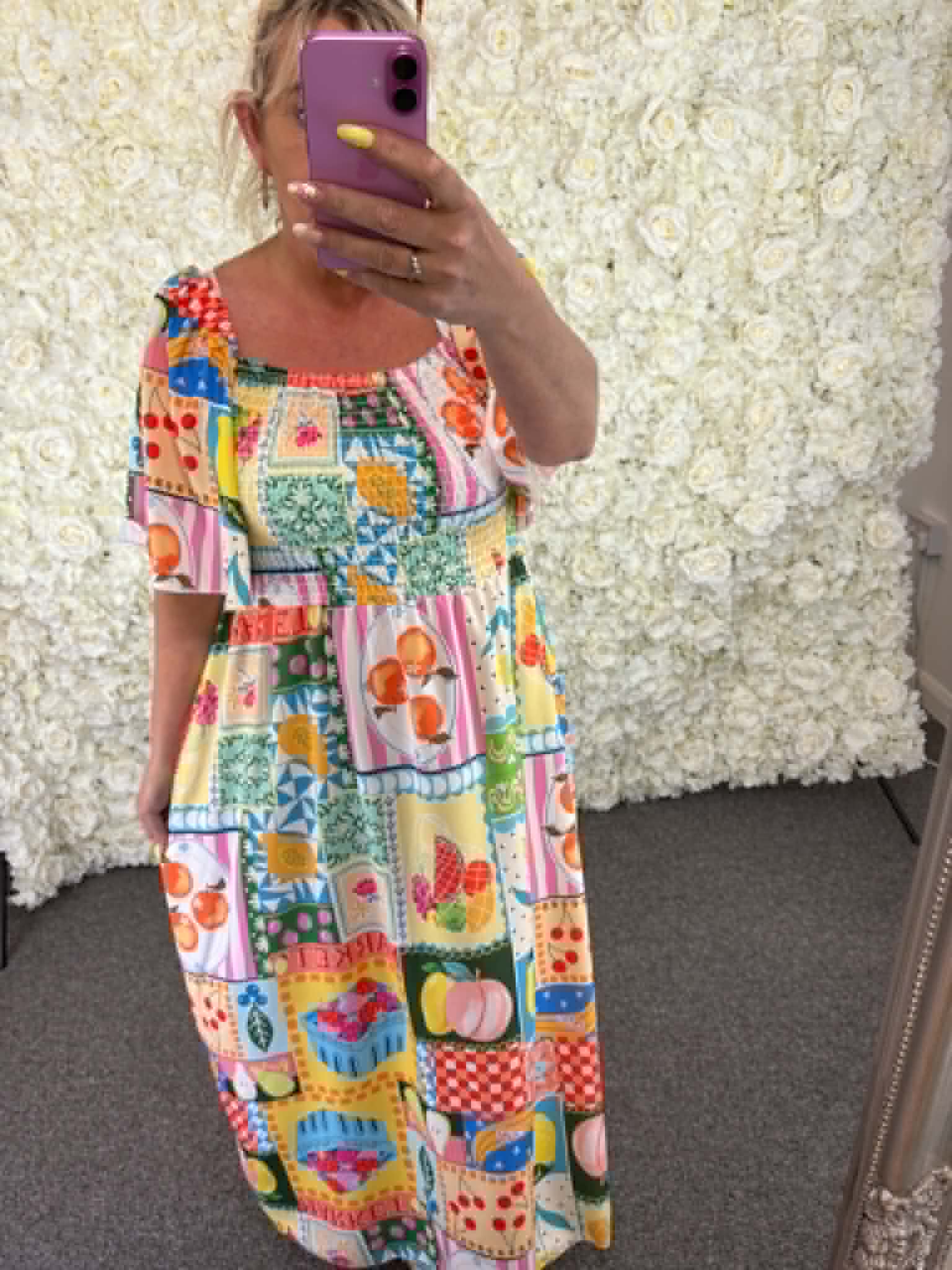 Gracey - Fruit Print Maxi dress 14 to 24