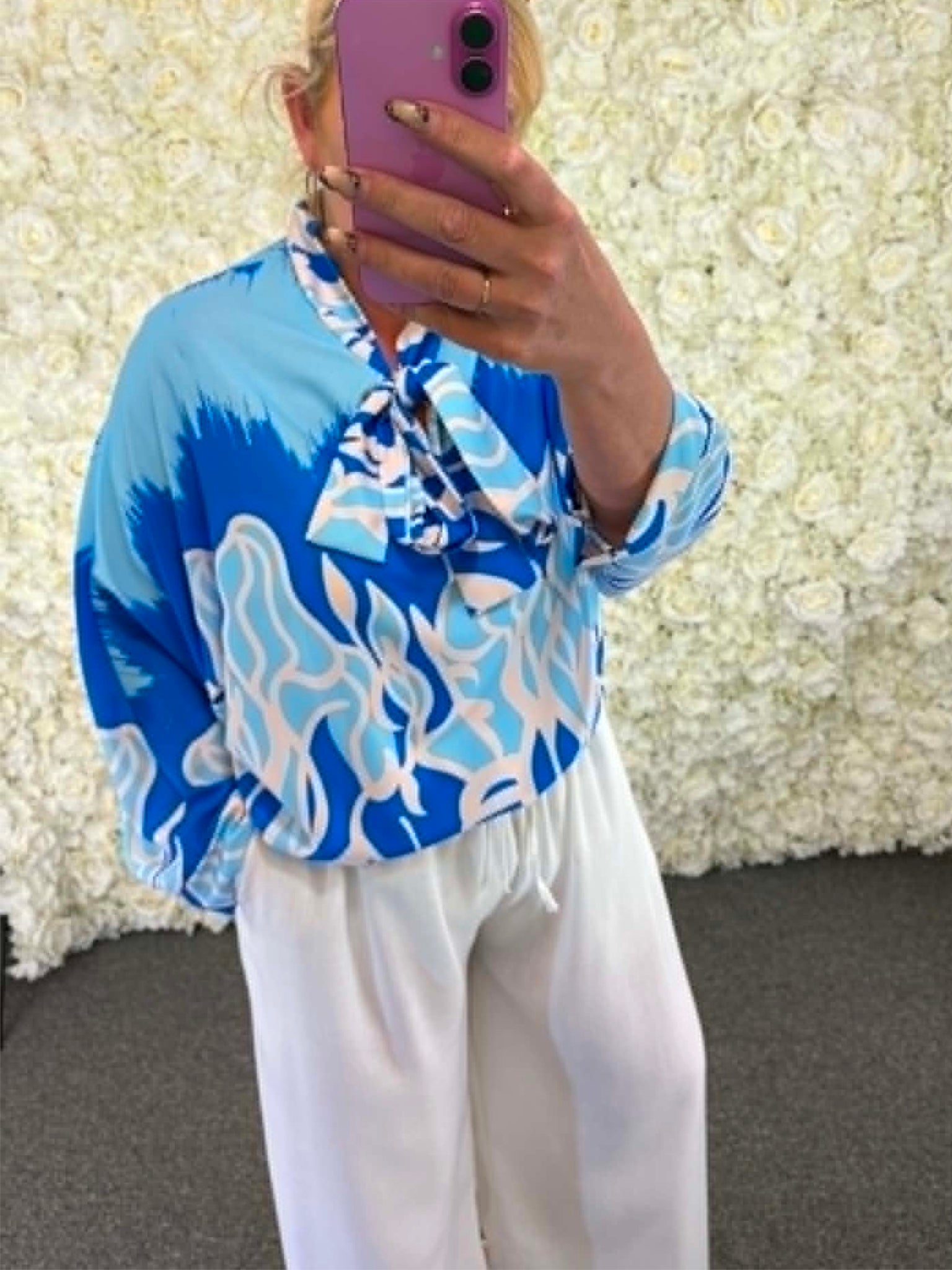 TAMARA - Patterned Bow Blouse 14 to 22
